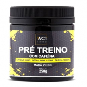 Pre treino com cafeína 250g Pote Sabor Maçã Verde - WCT Fitness