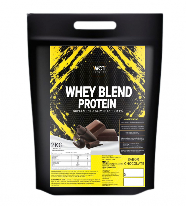 Suplemento Whey Protein Blend Chocolate refil 2kg da WCT Fitness