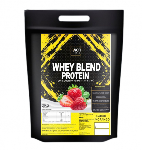 Suplemento Whey Protein Blend Morango refil 2kg da WCT Fitness