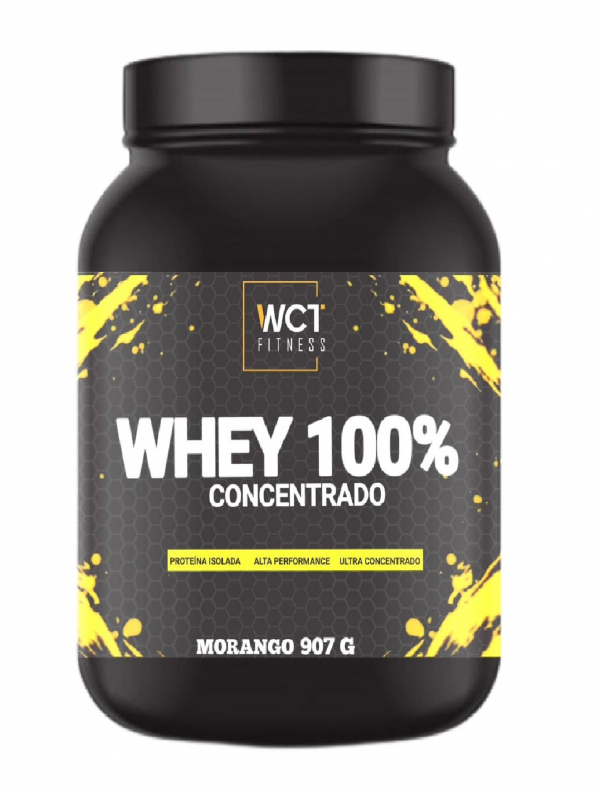 Suplemento Whey Protein Concentrado Morango Pote 907g - WCT