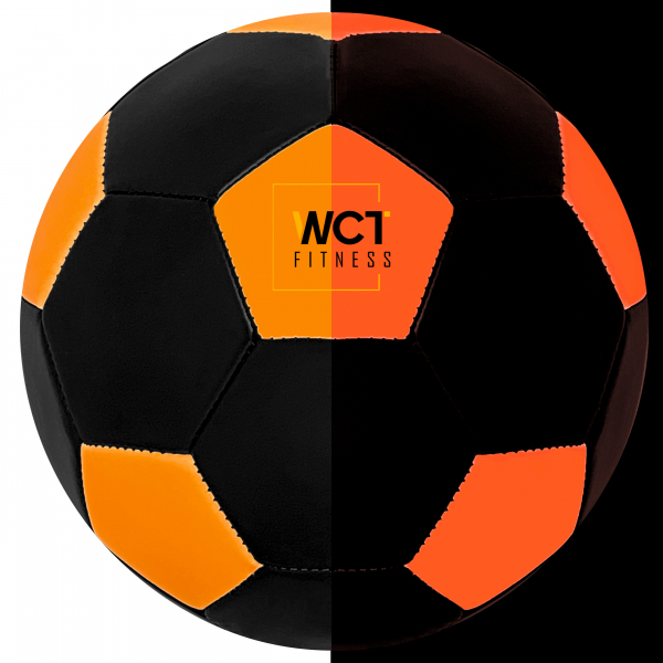 Bola Futebol Preto Laranja Florescente Neon Esporte Treinamento Criança Adulto – WCT Fitness - Image 2