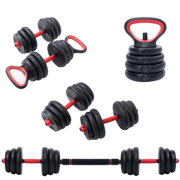 Halter Anilha Barra Kettlebell 30Kg Musculação 5 Em 1 WCT