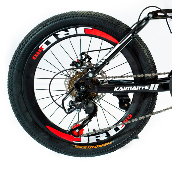 Bicicleta Aro 20 Bike 21 Vel Marchas CityFold Freio a Disco Quadro Aço Carbono Cor Branco Preto - WCT FITNESS - Image 4