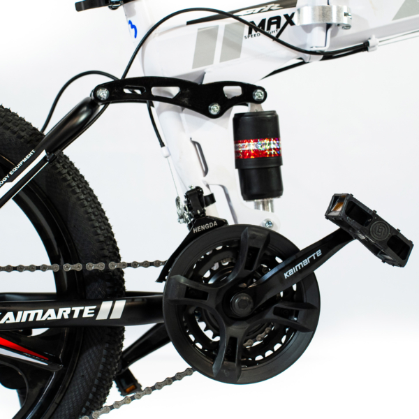 Bicicleta Aro 20 CityFold Bike 21 Vel Marchas Freio a Disco Quadro Aço Carbono Cor Branco Preto - WCT FITNESS - Image 5