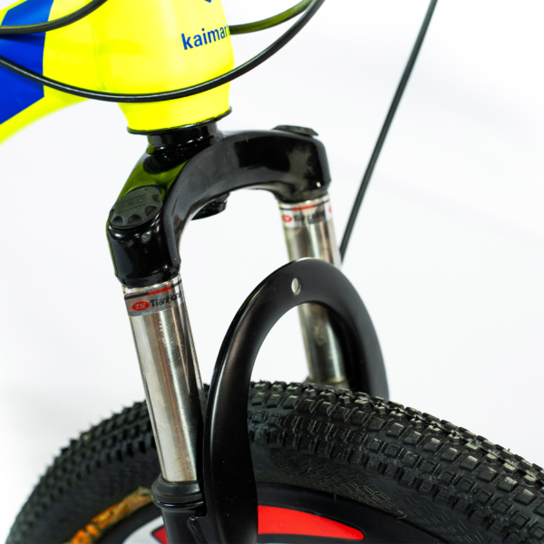 Bicicleta Aro 20 Bike 21 Vel Marchas MiniTrail Freio a Disco Quadro Aço Carbono Cor Amarelo Azul - WCT FITNESS - Image 8