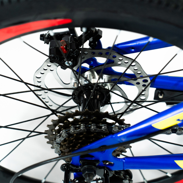 Bicicleta Aro 20 Bike 21 Vel Marchas MiniTrail Freio a Disco Quadro Aço Carbono Cor Azul Amarelo - WCT FITNESS - Image 8