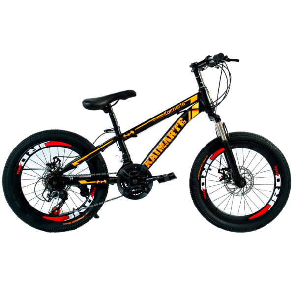 Bicicleta Aro 20 Bike 21 Vel Marchas MiniTrail Freio a Disco Quadro Aço Carbono Cor Preto Laranja - WCT FITNESS