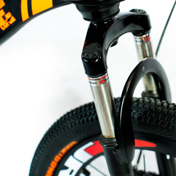 Bicicleta Aro 20 Bike 21 Vel Marchas MiniTrail Freio a Disco Quadro Aço Carbono Cor Preto Laranja - WCT FITNESS - Image 3