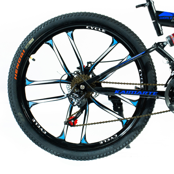 Bicicleta Aro 26 Freio Disco Bike Dobrável Azul Preto EasyFold 21 Marchas Roda Magnésio WCT Fitness - Image 4