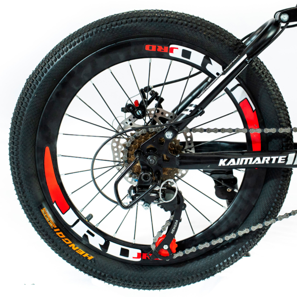 Bicicleta Aro 20 Bike 21 Vel Marchas CityFold Freio a Disco Quadro Aço Carbono Cor Vermelho Preto - WCT FITNESS - Image 4