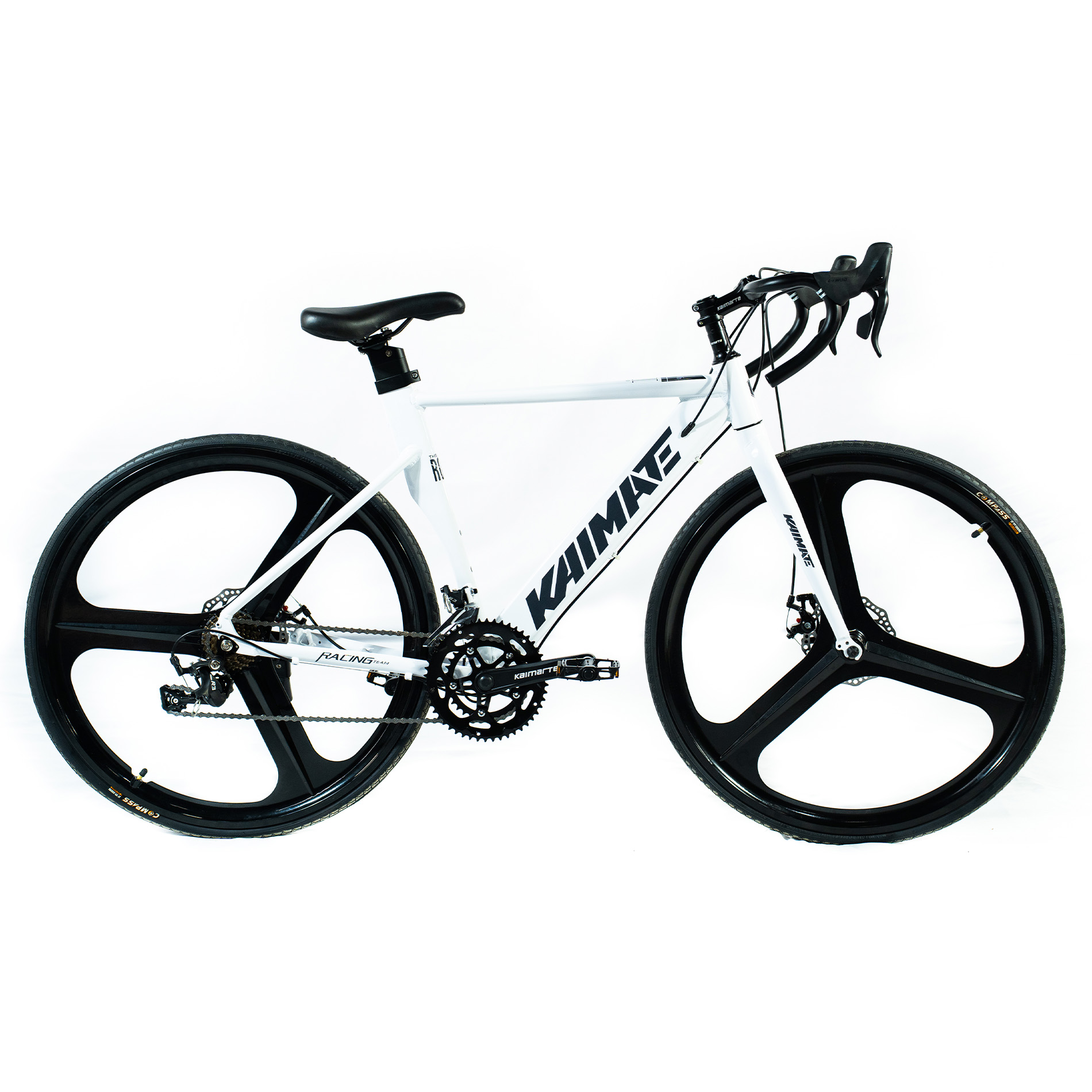 Bicicleta Speed Aro 700 Bike 16V AeroEdge Roda Liga de Alumínio Magnésio Freio a Disco Quadro Alumínio Resistente Leve Cor Branco - WCT FITNESS