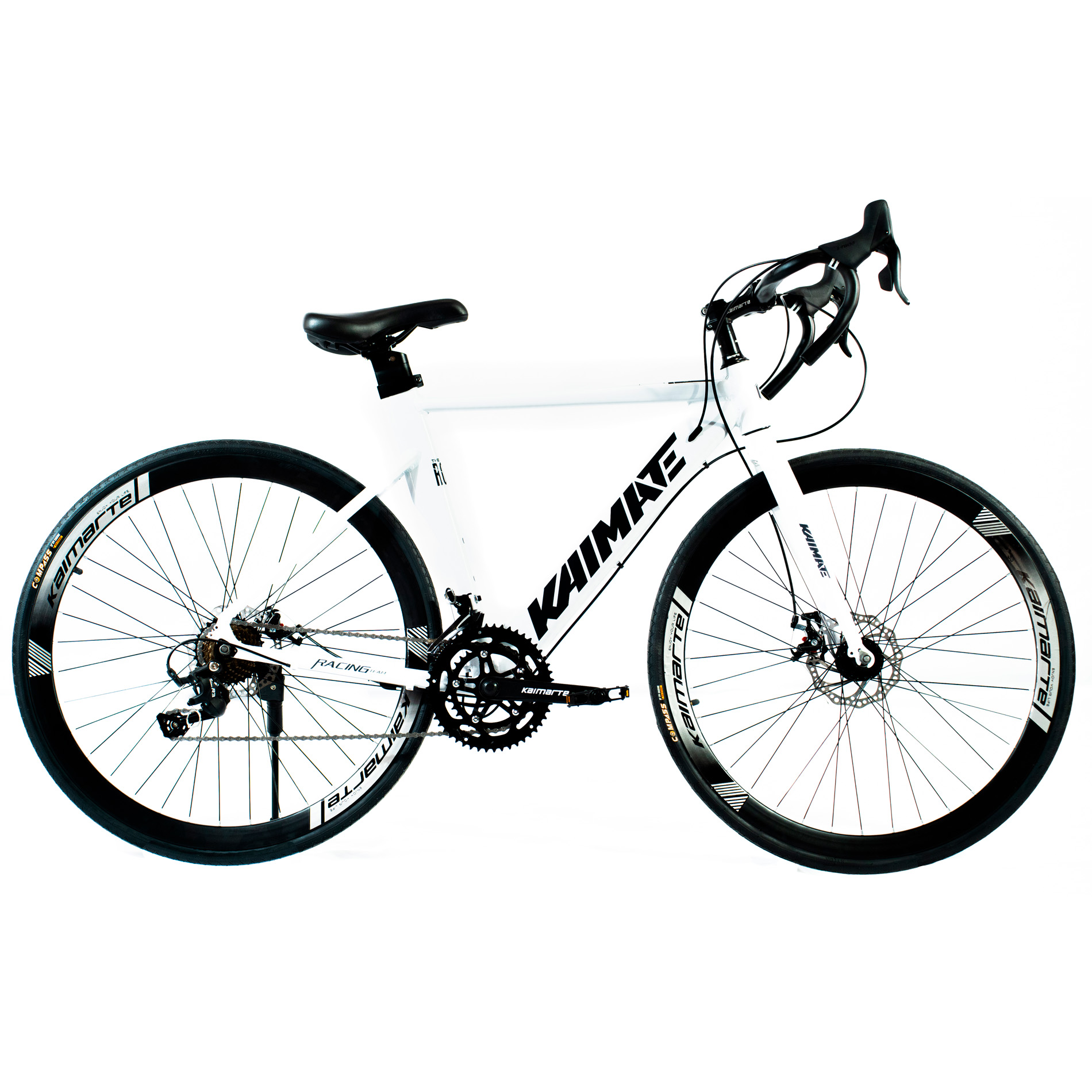 Bicicleta Speed Aro 700 Bike 16 Vel Marchas AeroEdge Freio a Disco Quadro Alumínio Resistente Leve Cor Branco - WCT FITNESS