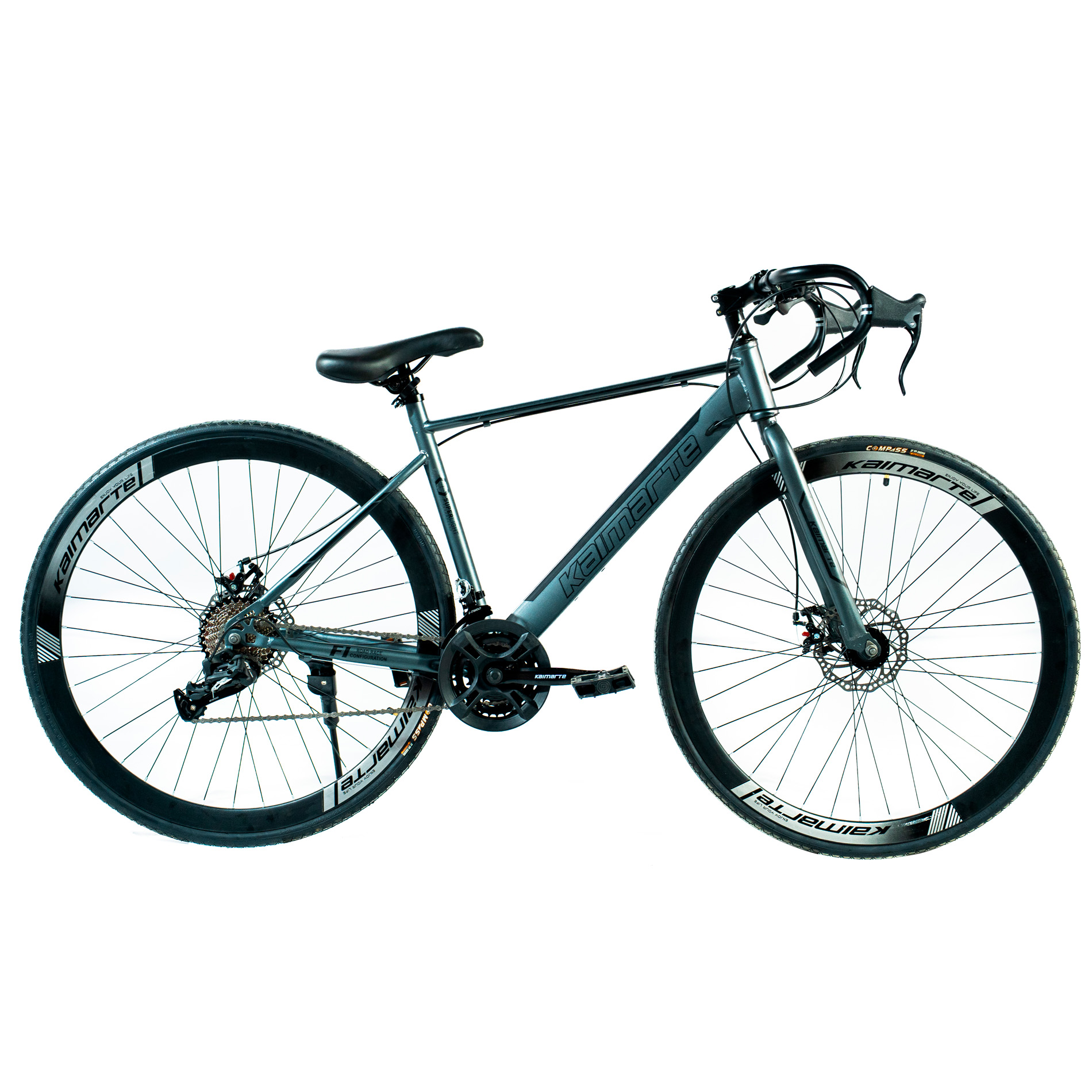 Bicicleta Speed Aro 700 Bike 30 Vel Marchas Phantom Freio a Disco Quadro Aço Carbono Leve Resistente Cor Cinza Cintilante - WCT FITNESS